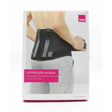 Medi Lombostyle Tonique Ceinture de Soutien Lombaire Noir Taille 4 H26cm - Univers Pharmacie