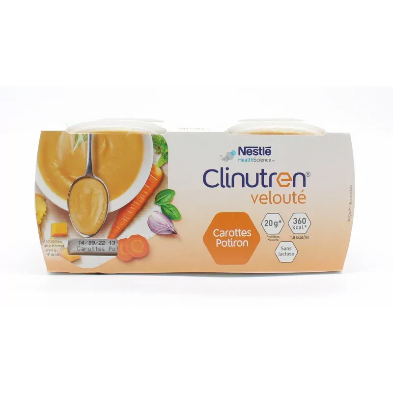 Clinutren Velouté Carotte et Potiron 4X200ml - Univers Pharmacie