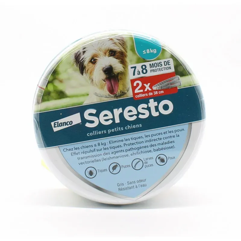 Seresto Colliers Petits Chiens -8kg X2 - Univers Pharmacie