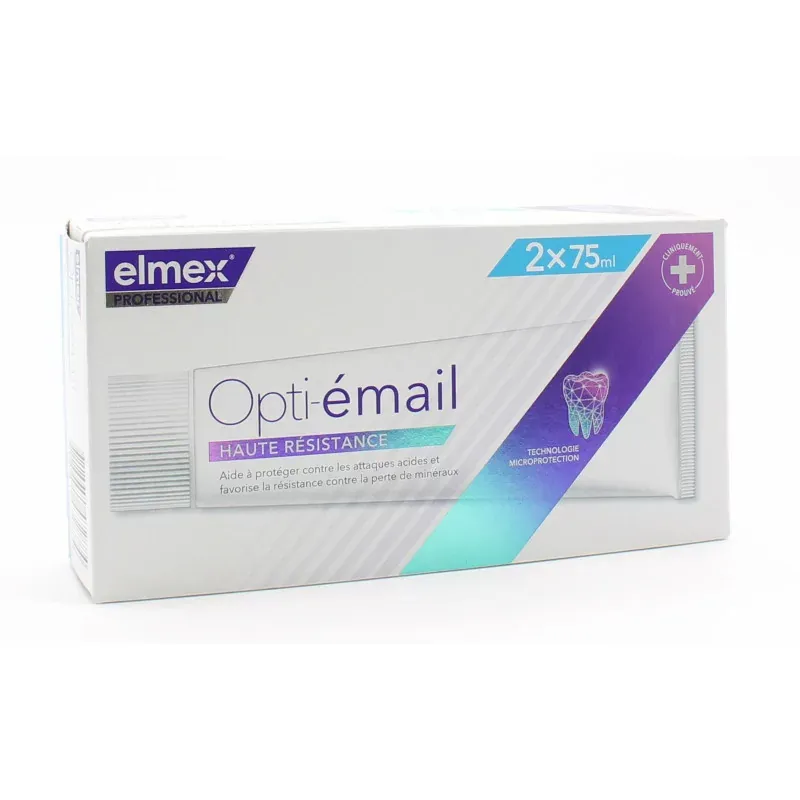 Elmex Opti-émail Dentifrice Haute Résistance 2X75ml - Univers Pharmacie Elmex Opti-émail Dentifrice Haute Résistance 2X75ml - Univers Pharmacie