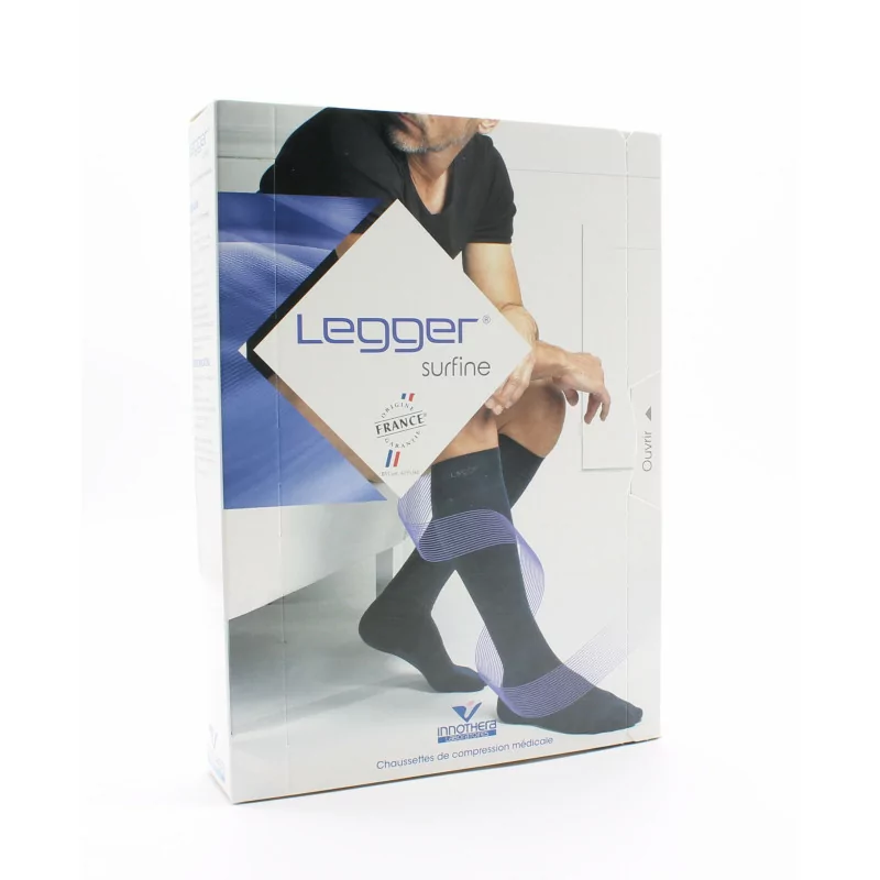 Legger Surfine Chaussettes de Compression Médicale T2+ Normal Marine Fresh+