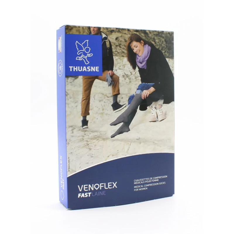 Thuasne Venoflex Fast Laine Chaussettes T1N Anthracite Twists - Univers Pharmacie