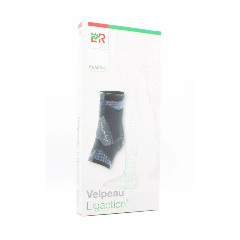 Velpeau Classic Ligaction Chevillière T1 Noir/Bleu - Univers Pharmacie