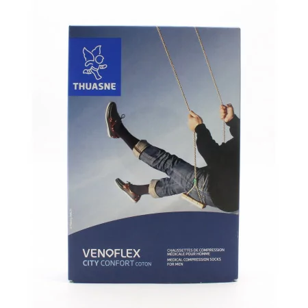 Thuasne Venoflex City Confort Coton T2N Classe 1 Noir - Univers Pharmacie