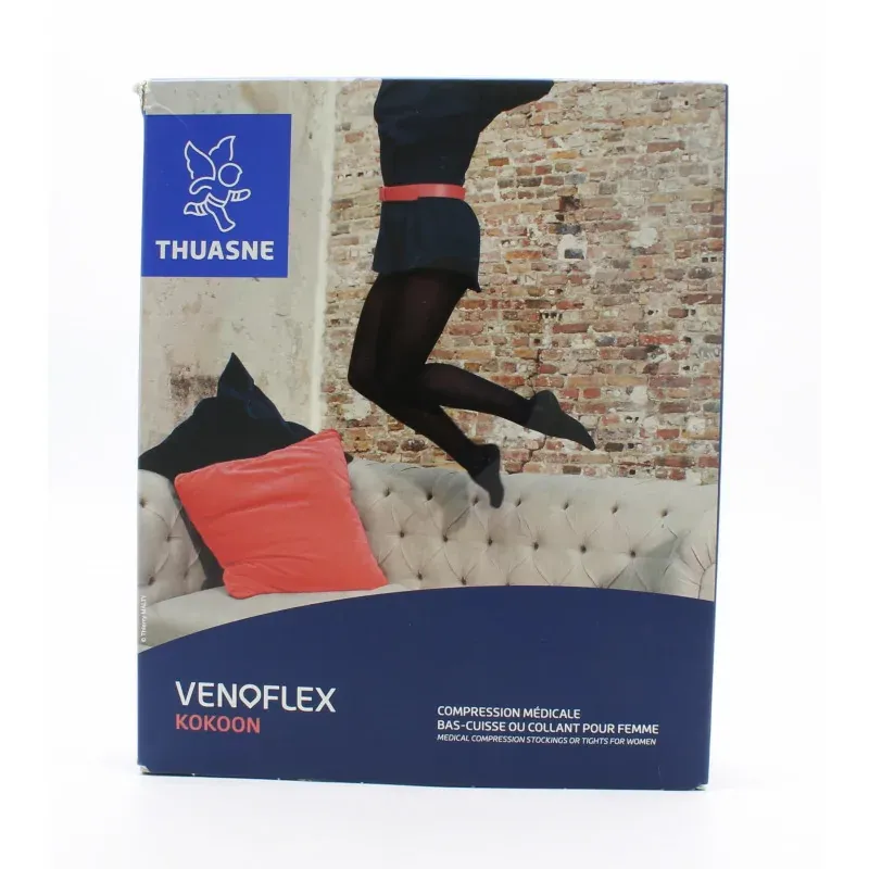 Thuasne Venoflex Kokoon Bas-cuisse de Compression Médicale T2N Classe 3 Noir - Univers Pharmacie