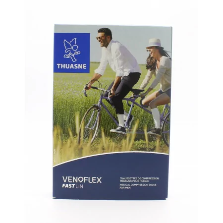 Thuasne Venoflex FastLin Chaussette de Compression Homme T4 Long Naturel - Univers Pharmacie