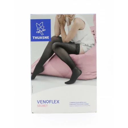 Thuasne Venoflex Secret Chaussettes de Compression Femme T2 Normal Noir - Univers Pharmacie