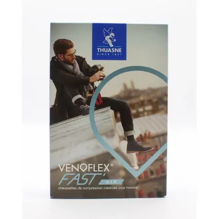 Thuasne Venoflex Fast Air Chaussettes de Compression Homme T1 Long Noir - Univers Pharmacie