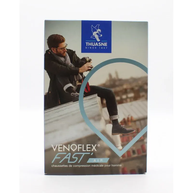 Thuasne Venoflex Fast Air Chaussettes de Compression Homme T1 Long Noir - Univers Pharmacie