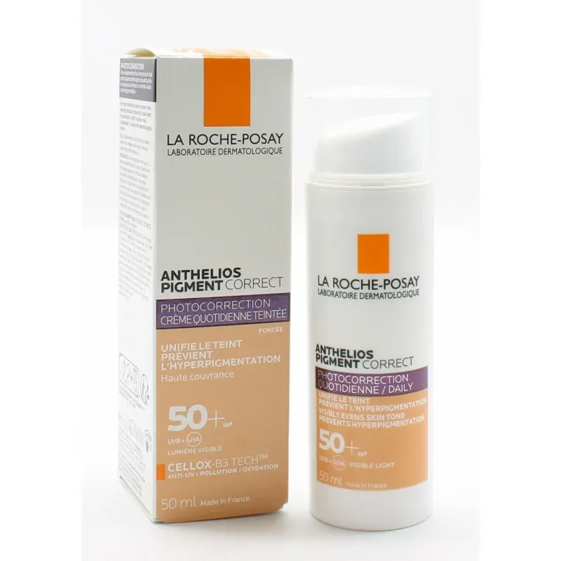 La Roche-Posay Anthelios Pigment Correct Crème Teintée SPF50 Foncée 50ml - Univers Pharmacie