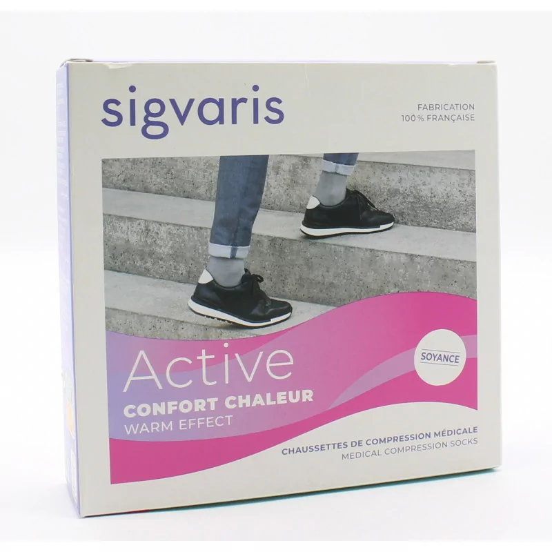 Sigvaris Soyance Active Confort Chaleur Chaussettes de Compression Médicale Marine Taille L Normal
