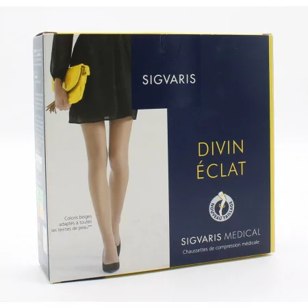 Sigvaris Divin Eclat Chaussettes de Compression Pied Ouvert Classe 2 Beige 110 taille S Long - Univers Pharmacie