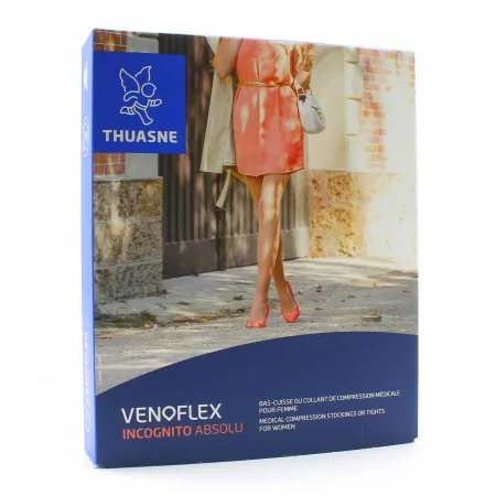 Thuasne Venoflex Incognito Absolu Bas-cuisse T2N Plumetis Noir - Univers Pharmacie