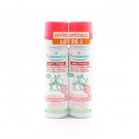 Puressentiel Anti-pique Spray Répulsif + Apaisant 2X75ml - Univers Pharmacie