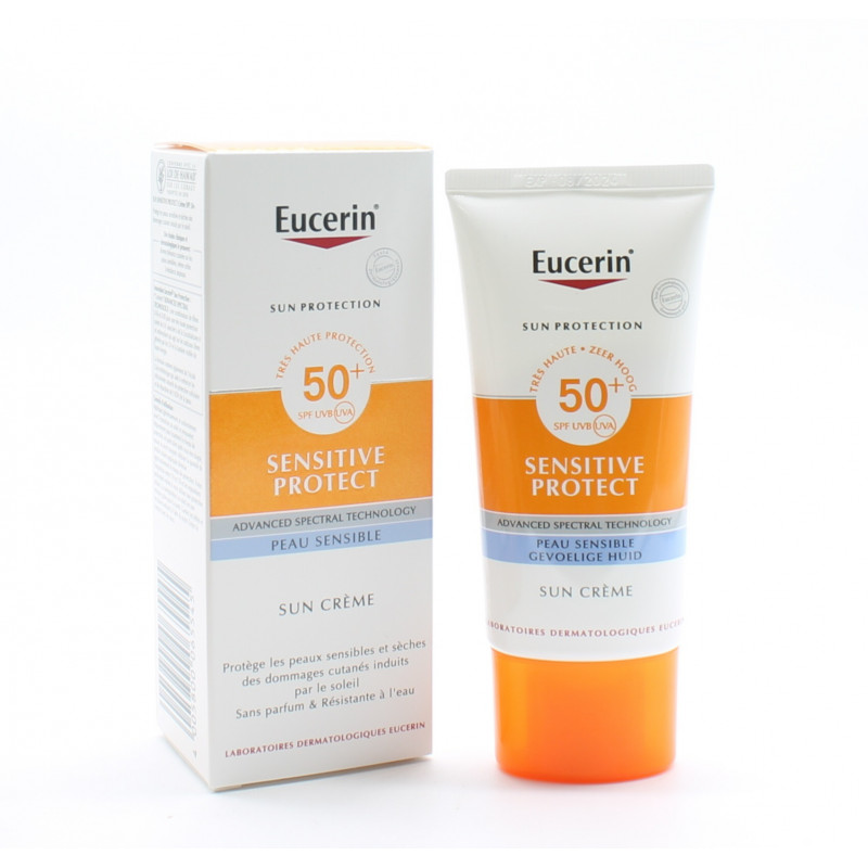 Eucerin Sensitive Protect Sun Crème SPF50+ 50ml - Univers Pharmacie Eucerin Sensitive Protect Sun Crème SPF50+ 50ml - Univers Pharmacie