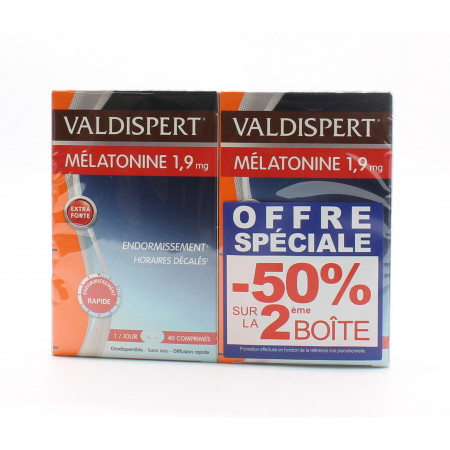 Valdispert Mélatonine 1,9 mg 2X40 comprimés - Univers Pharmacie