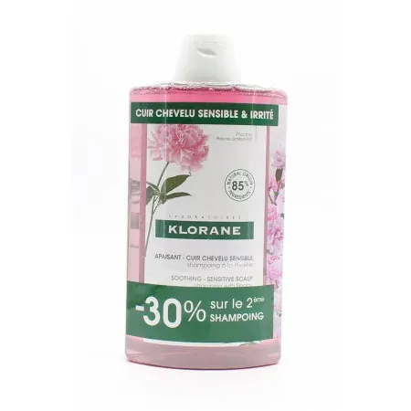Klorane Shampooing Apaisant Pivoine 2X400ml - Univers Pharmacie