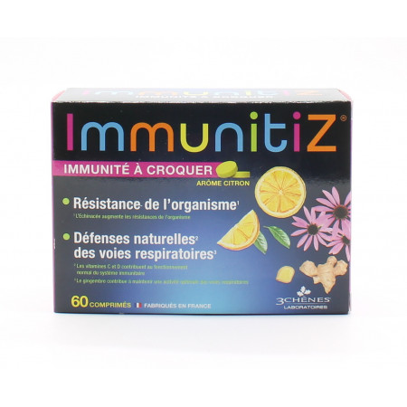 Immunitiz  Immunité à Croquer Arôme Citron 60 comprimés - Univers Pharmacie