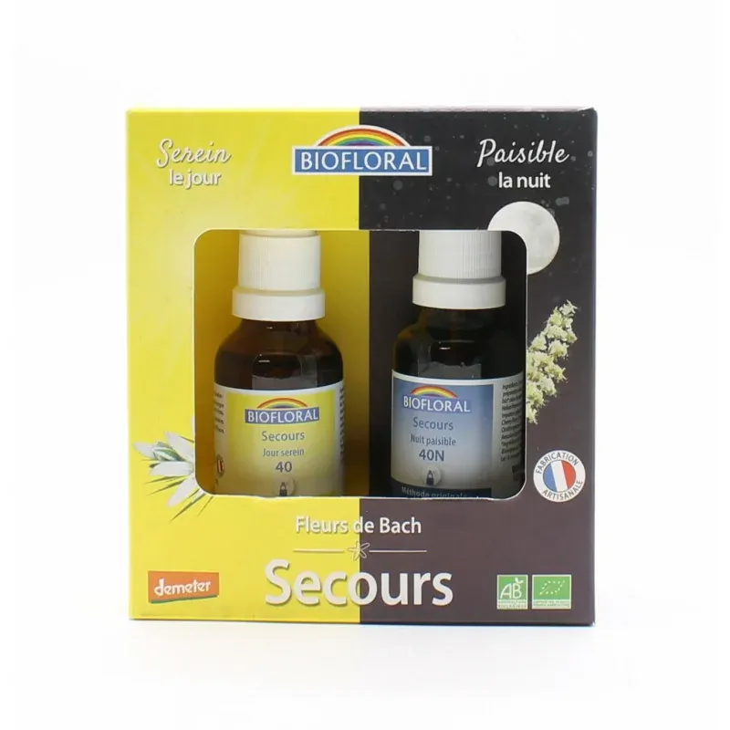 Biofloral Fleurs de Bach Bio Secours Jour/Nuit Spray 2X25ml