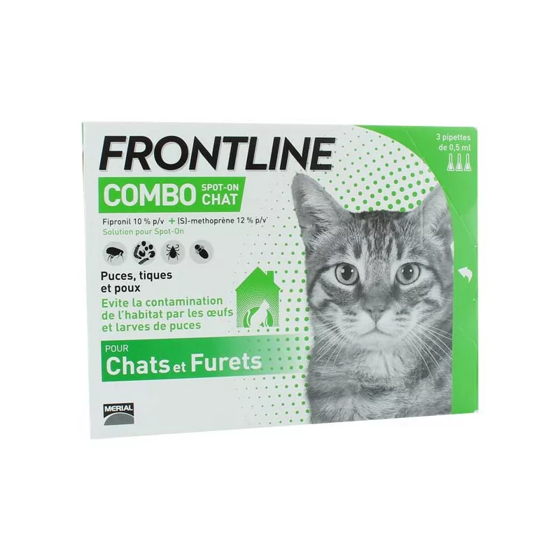 Frontline Combo Chats et Furets 3 pipettes - Univers Pharmacie