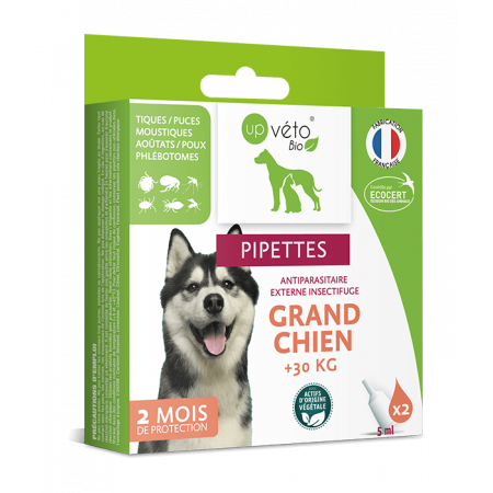 Up Véto Bio Pipettes Antiparasitaire Externe Insectifuge Grand Chien 2X5ml - Univers Pharmacie