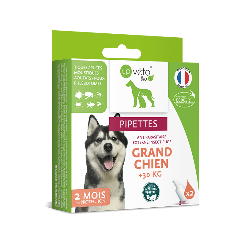 Up Véto Bio Pipettes Antiparasitaire Externe Insectifuge Grand Chien 2X5ml - Univers Pharmacie Up Véto Bio Pipettes Antiparasitaire Externe Insectifuge Grand Chien 2X5ml - Univers Pharmacie