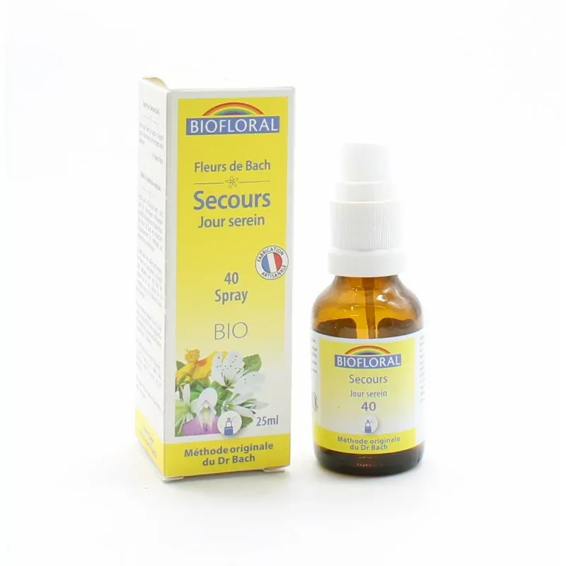 Biofloral Fleurs de Bach Secours Jour Serein 40 Spray 25ml - Univers Pharmacie