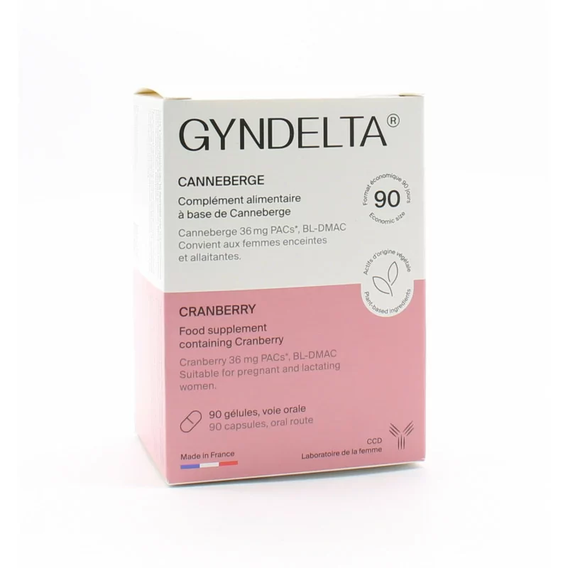 Gyndelta Canneberge 90 gélules - Univers Pharmacie