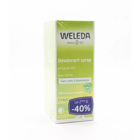 Weleda Déodorant Spray Citrus Bio 2X100ml - Univers Pharmacie
