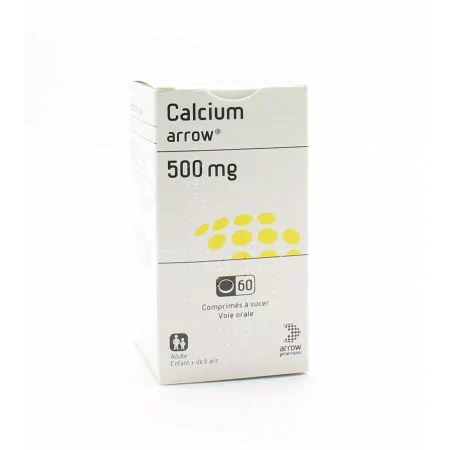 Calcium Arrow 500mg 60 comprimés à sucer - Univers Pharmacie