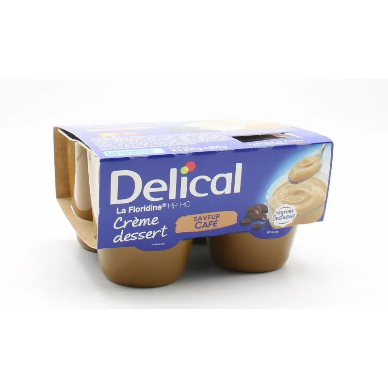 Delical La Floridine HP HC Crème Dessert Saveur Café 4X200g - Univers Pharmacie