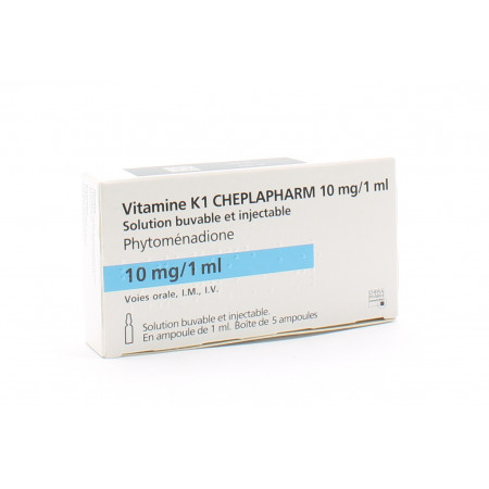 Vitamine K1 Cheplapharm 10mg/1ml 5 ampoules - Univers Pharmacie