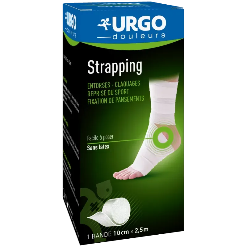 Urgo Douleurs Strapping Bande Adhésive Elastique 10cmX2,5m - Univers Pharmacie