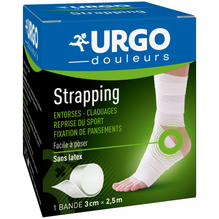 Urgo Douleurs Strapping Bande Adhésive Elastique 3cmX2,5m - Univers Pharmacie