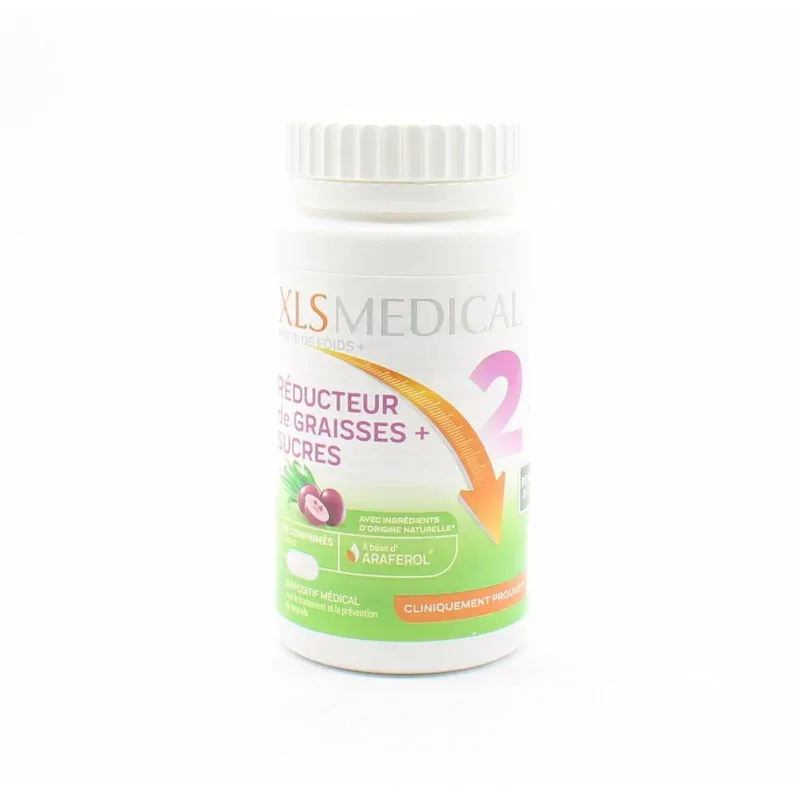 XLS Medical Réducteur de Graisses + Sucres 120 comprimés - Univers Pharmacie