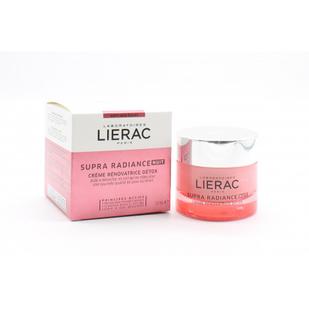 Lierac Supra Radiance Nuit Crème Rénovatrice Détox 50ml - Univers Pharmacie