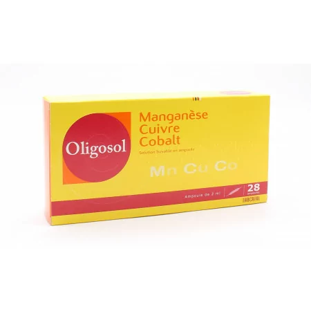 Oligosol Manganèse Cuivre Cobalt 28 ampoules - Univers Pharmacie