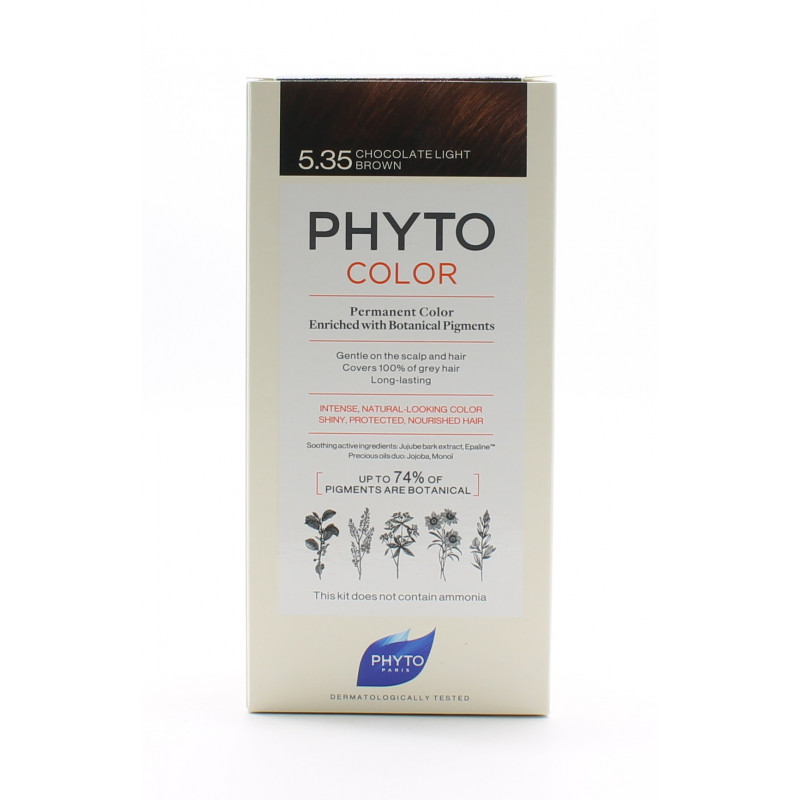 Phyto Color Kit Coloration Permanente 5.35 Marron Clair Chocolat - Univers Pharmacie