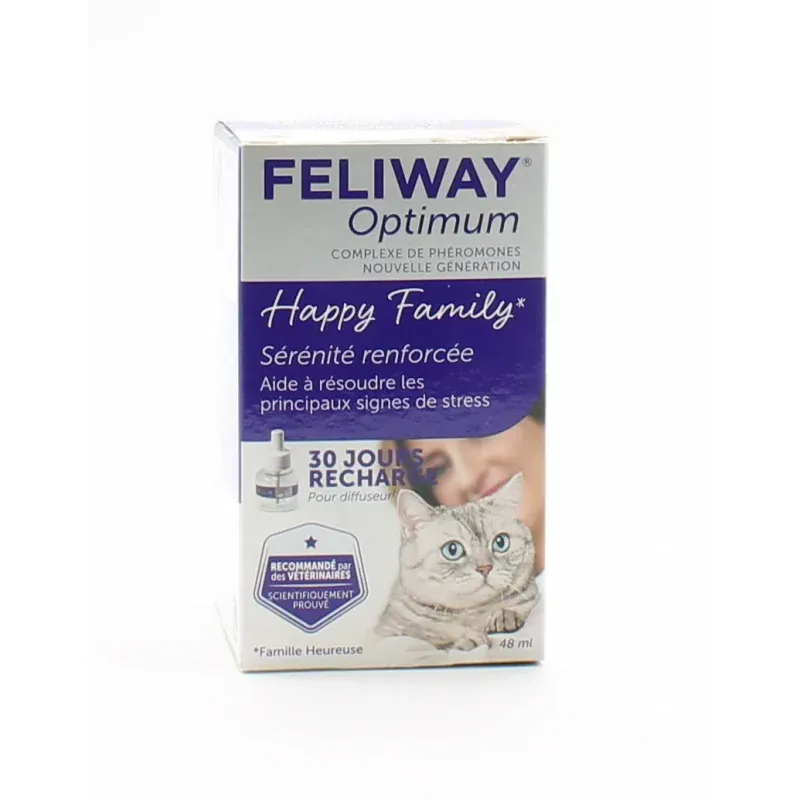 Feliway Optimum Happy Family Recharge 48ml - Univers Pharmacie