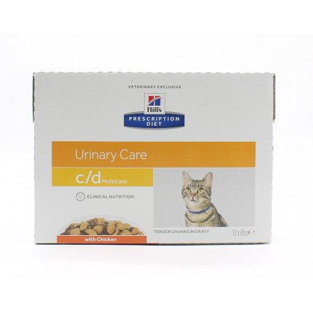 Hill's Prescription Diet Urinary Care c/d Multicare Poulet Chat 12X85g - Univers Pharmacie