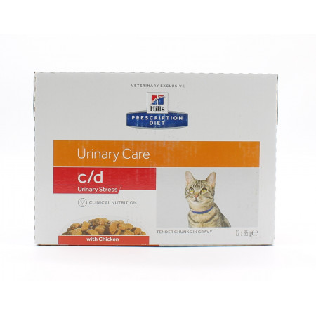 Hill's Prescription Diet Urinary Care c/d Urinary Stress Poulet Chat 12X85g - Univers Pharmacie