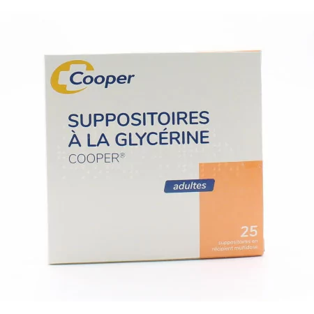 Cooper Suppositoires à la Glycérine Adultes X25 - Univers Pharmacie