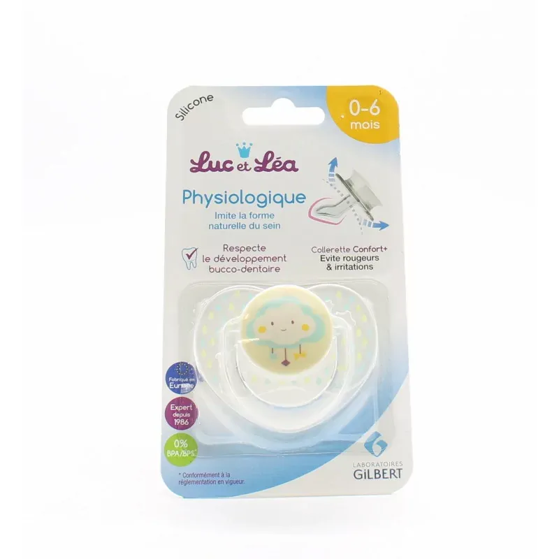 Luc et Léa Sucette Physiologique 0-6 mois Nuage - Univers Pharmacie