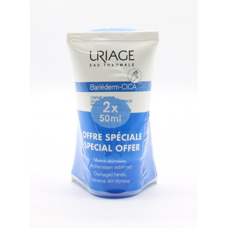 Uriage Bariéderm Crème Main Isolante Réparatrice 2X50ml - Univers Pharmacie