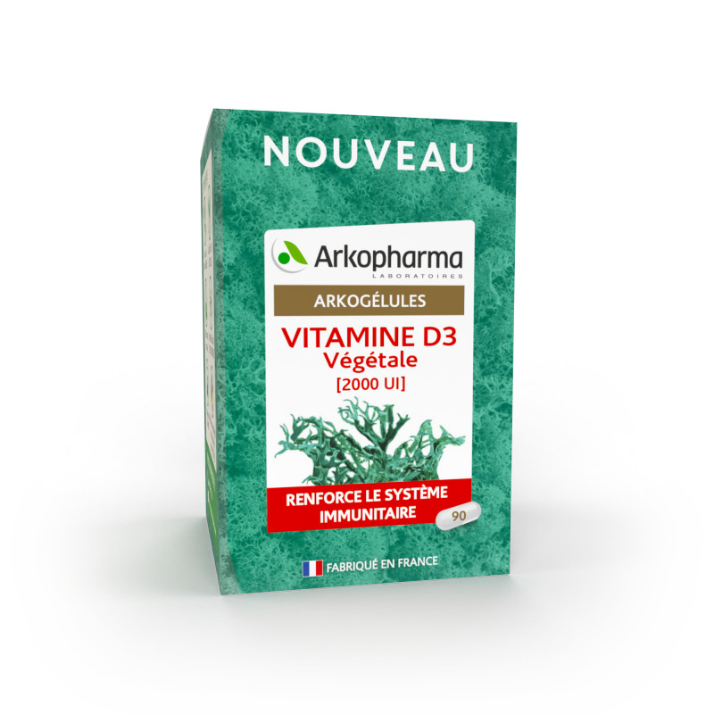 Arkopharma Arkogélules Vitamine D3 Végétale 2000UI 90 gélules - Univers Pharmacie