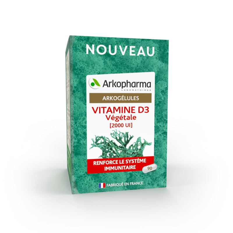 Arkopharma Arkogélules Vitamine D3 Végétale 2000UI 90 gélules - Univers Pharmacie Arkopharma Arkogélules Vitamine D3 Végétale 2000UI 90 gélules - Univers Pharmacie