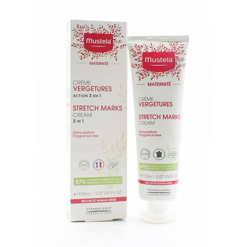 Mustela Crème Vergetures 3-en-1 Sans Parfum 150ml - Univers Pharmacie
