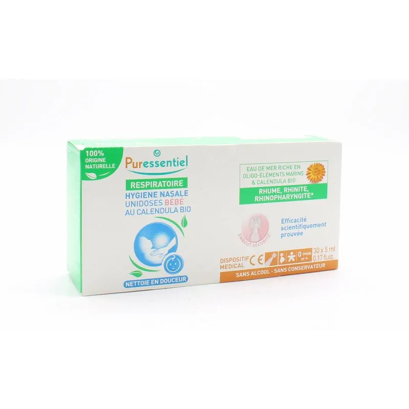 Puressentiel Respiratoire Hygiène Nasal Unidoses Bébé 30X5ml - Univers Pharmacie