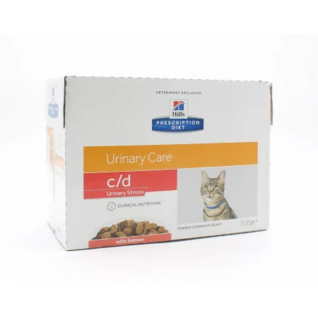 Hill's Prescription Diet Urinary Care c/d Urinary Stress Saumon Chat 12X85g - Univers Pharmacie