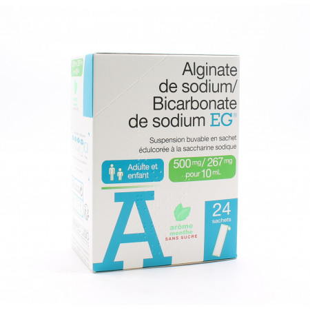 EG Alginate de Sodium/Bicarbonate de Sodium EG 24 sachets - Univers Pharmacie